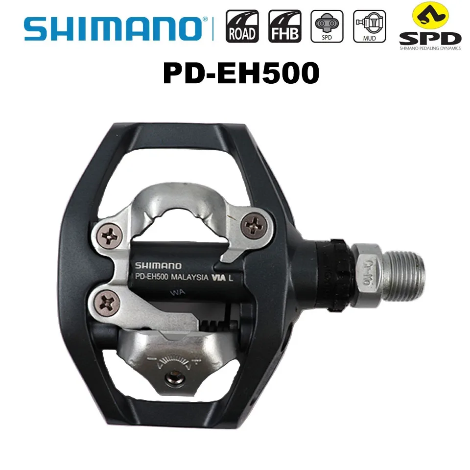 Shimano-クリート付き両面クリップレスspdペダル,pd ed500 eh500