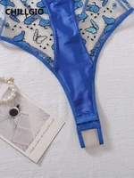 CHILLGIO Women Butterfly Embroidery Mesh Bodysuits Push Up Underwire Tights Sexy One Piece Combination Strappy Rompers Lingerie - Image 6