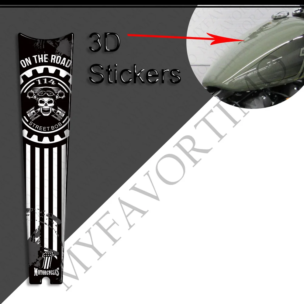 Motorcycle Tank Pad Knee Side Grips Gas Fuel Oil Kit Stickers Decals Protection For Harley Davidson Street Bob 114