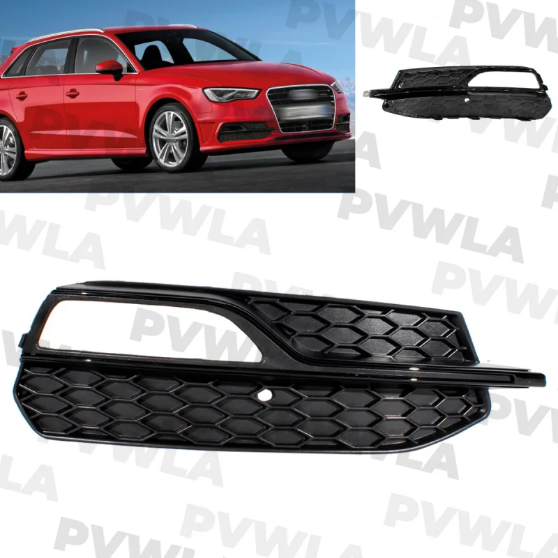 

For Audi A3 2009 2010 2011 2012 2013 Sportback Right Side Fog Lamp Cover Front Bumper Lower Grille Cover Trim 8V3807682G