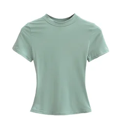 2024 Stylish High-Quality Women's Slim Fit T-Shirt with Short Sleeves - S (MULTI)