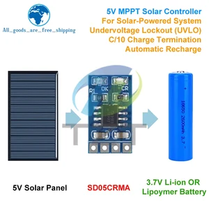 TZT MPPT Solar Charge Controller 1A 4.2V 3.7V 18650 LiPo Li-ion Lithium Battery Charger Module  Solar Panel Battery Charging