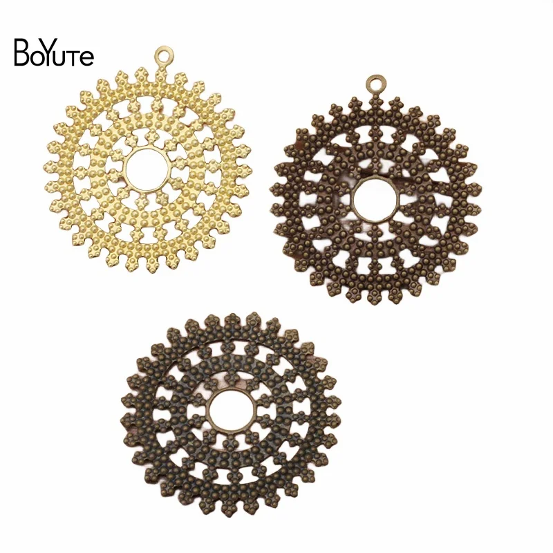 

BoYuTe Wholesale (20 Pieces/Lot) 25MM Flower Filigree Handmade Materials DIY Accessories for Jewelry Making
