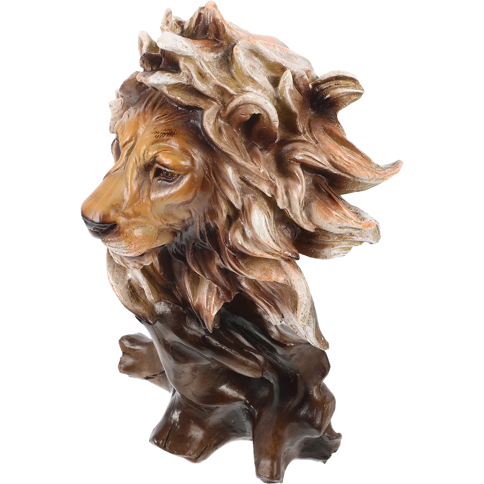 

Lion Head Statue Vintage Lion Head Sculpture Animal Head Figurine Office Table Lion Craft