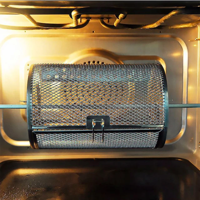 Grill Grillező Kosár Chip Tálca Hálóhenger Rozsdamentes Acél Tábortűz Rács Piknik Edények Kemping Bbq Állvány - Image 2