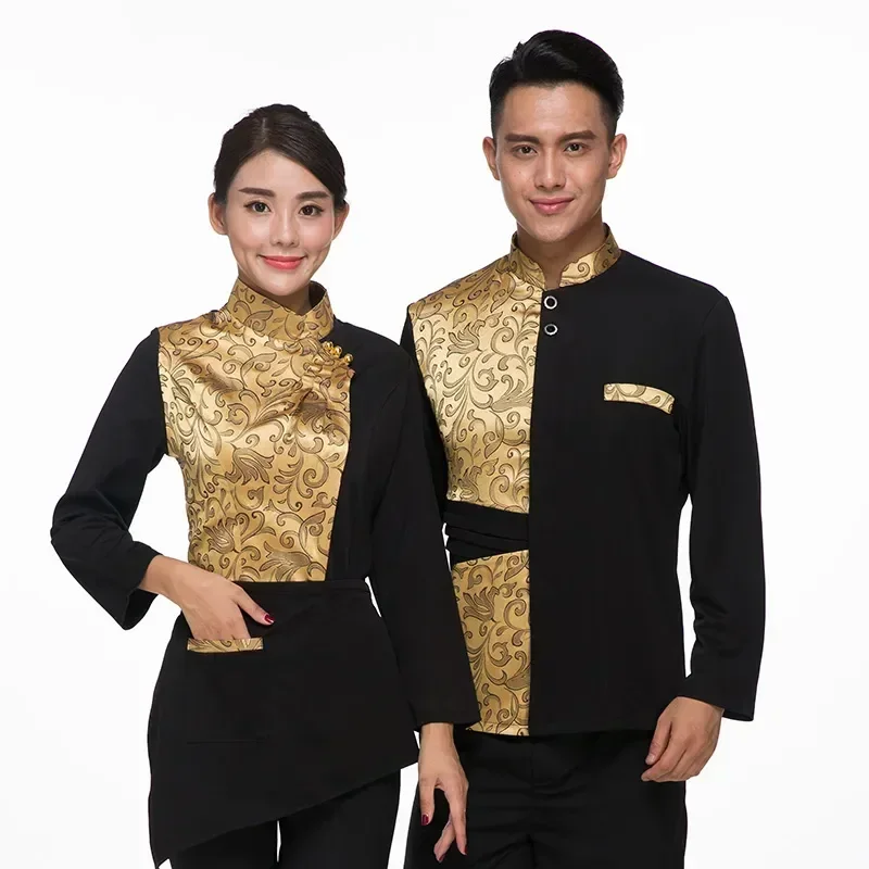 

Рубашка с рукавом и фартук для официантки, Осень-зима 2023