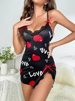 Women Sleepwear Nightgown Sexy Lingerie Love Printed Halter Backless Mini Dress Casual Pajamas Sleepshirts Nighties - Image 5