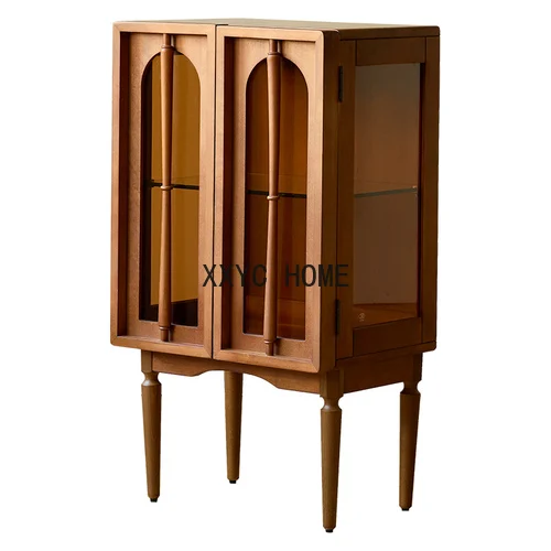 

Скандинавский ретро шкаф из массива дерева с выдвижными ящиками, простой шкаф для хранения, шкаф для гостиной, стеклянный шкаф-буфет