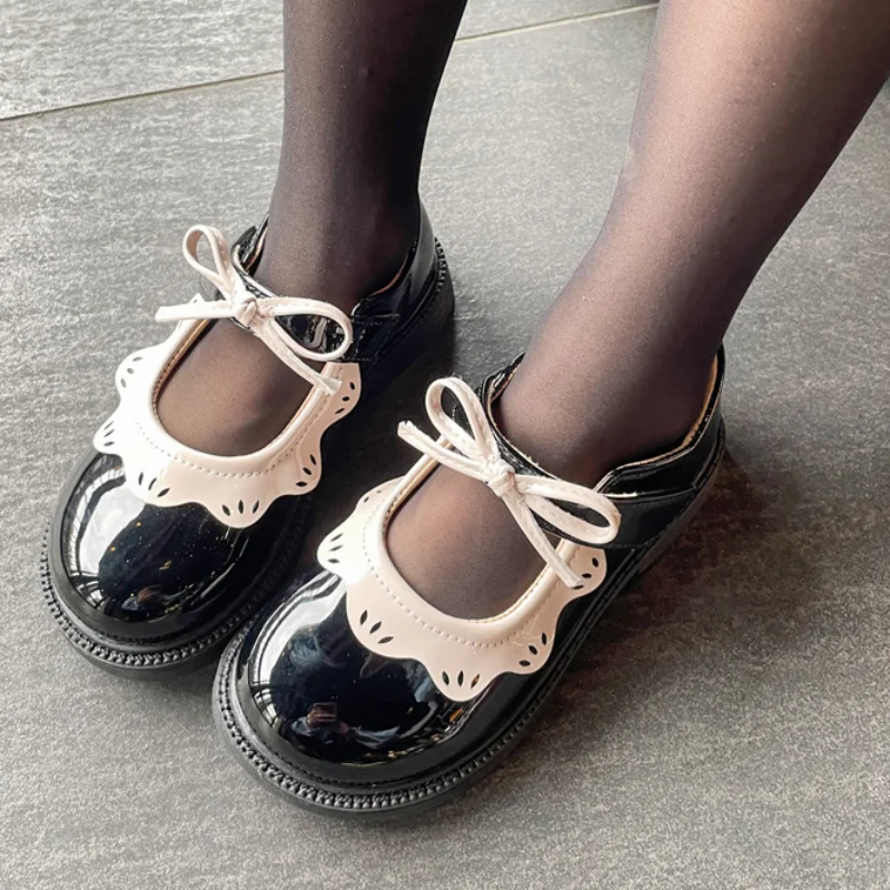 Girls' Small Patent Leather Shoes Spring Autumn New Korean Version Bowknot Princess Shoes Kids Chaussure Enfant Fille
