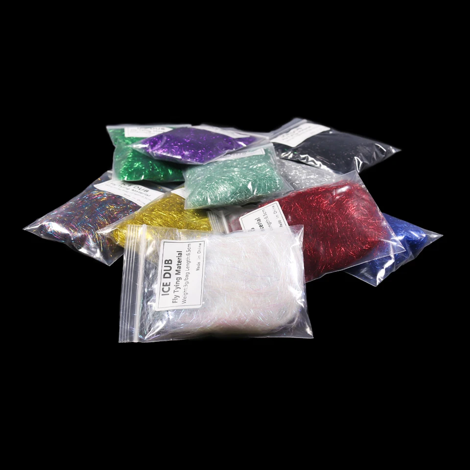 5 Couleurs Dubbing Ice Holographique 10cm – Tigofly – Matériau Montage Mouche