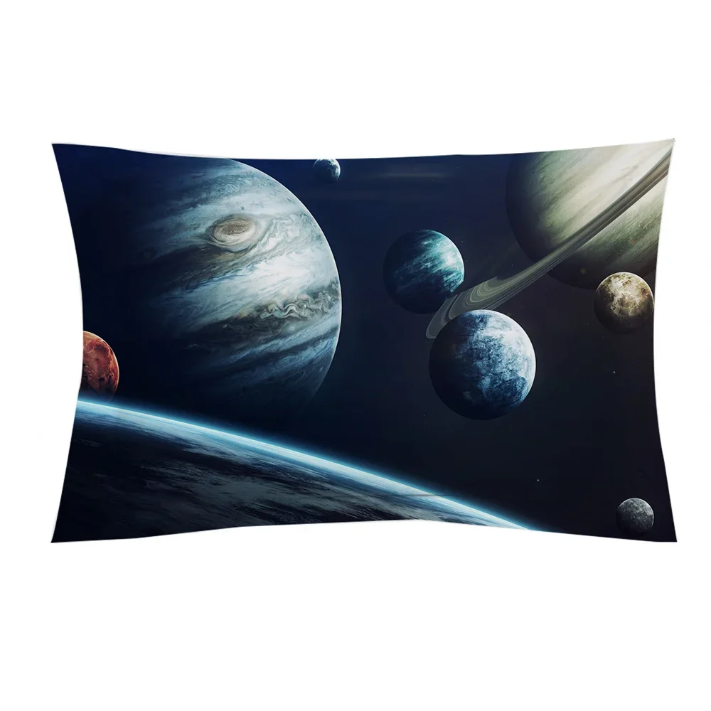 2/3pcs Polyester Duvet Cover Set (1*Duvet Cover + 1/2*Pillowcase, Without Core), 3D Space Planet Print Bedding Set In Bed Home