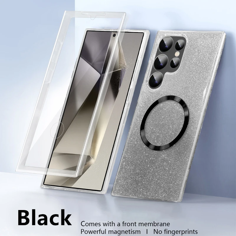 Magsafe Magnetic 360° Full Protection Gradient Glitter Phone Case with Front Film