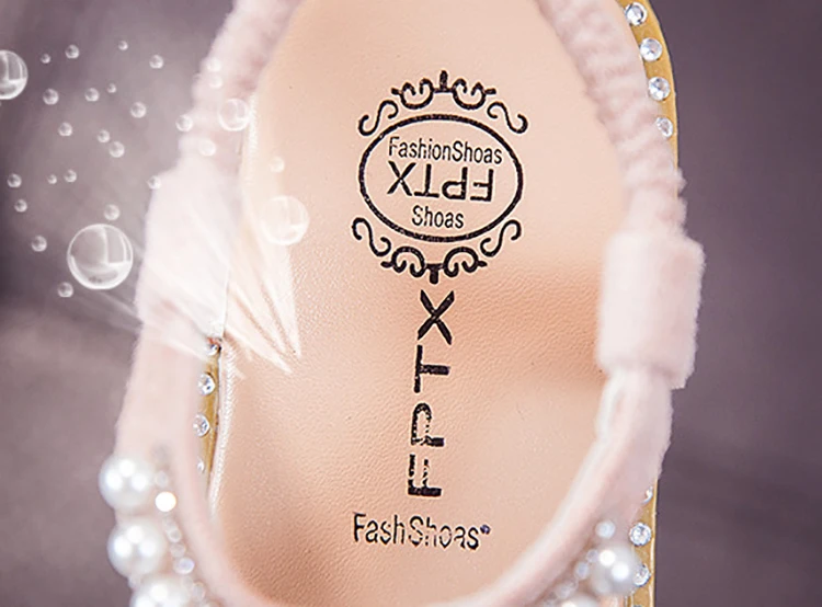 Fashion Girls Sandals Kids Summer Shoes 2022 Elegant Pearl Roman Party Princess Shoe Flats Non-slip Casual Baby Beach Sandals child shoes girl