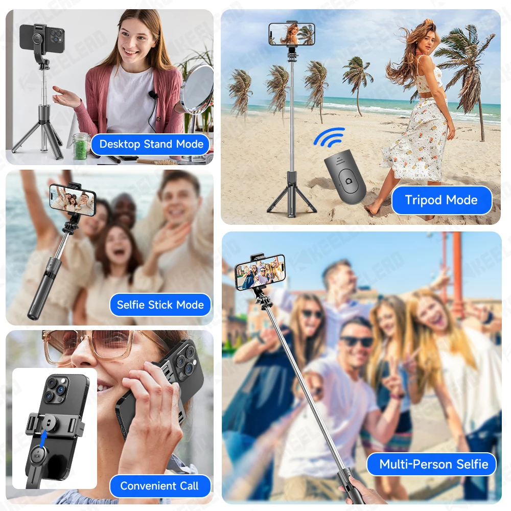 KEELEAD F01 Selfie Stick Tripod Phone Holder for Mobile Phone Shooting Video with Wireless Remote Control Optional Fill Light selfie stick tripod selfie stick sports camera selfie stick cell phone selfie stick smartphone selfie stick phone selfie tripod