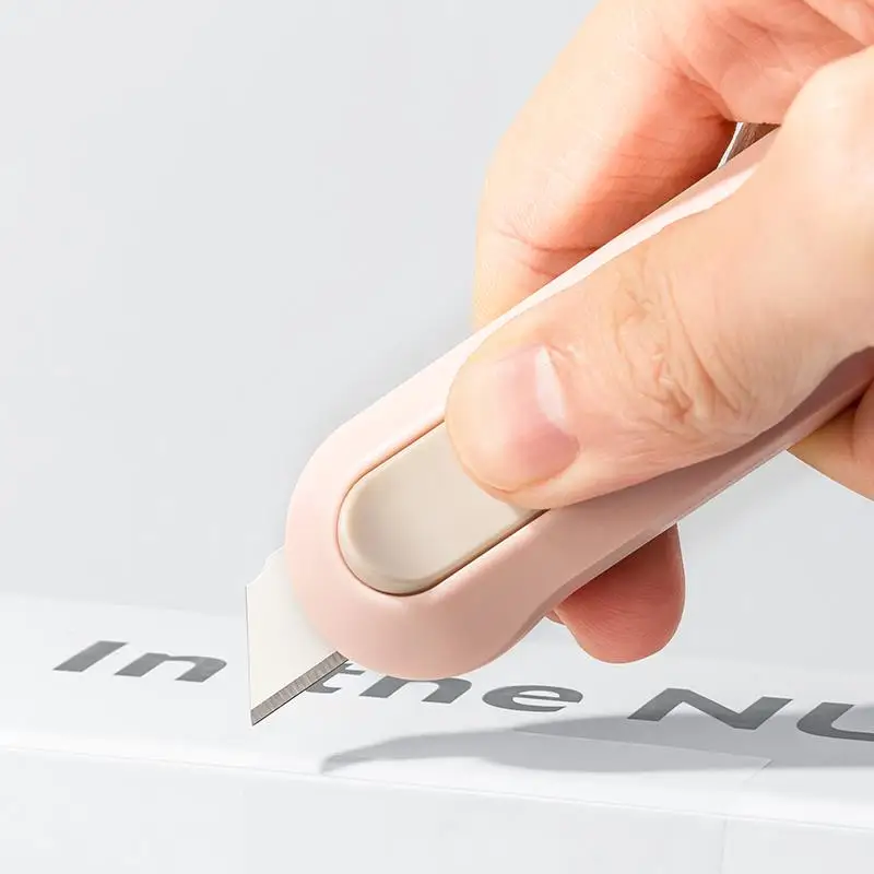 휴대용 미니 종이 커터 고품질 아트워크 나이프 자동 리바운드 박스 오프너 포켓 커터 사무용 도구 학교 용품