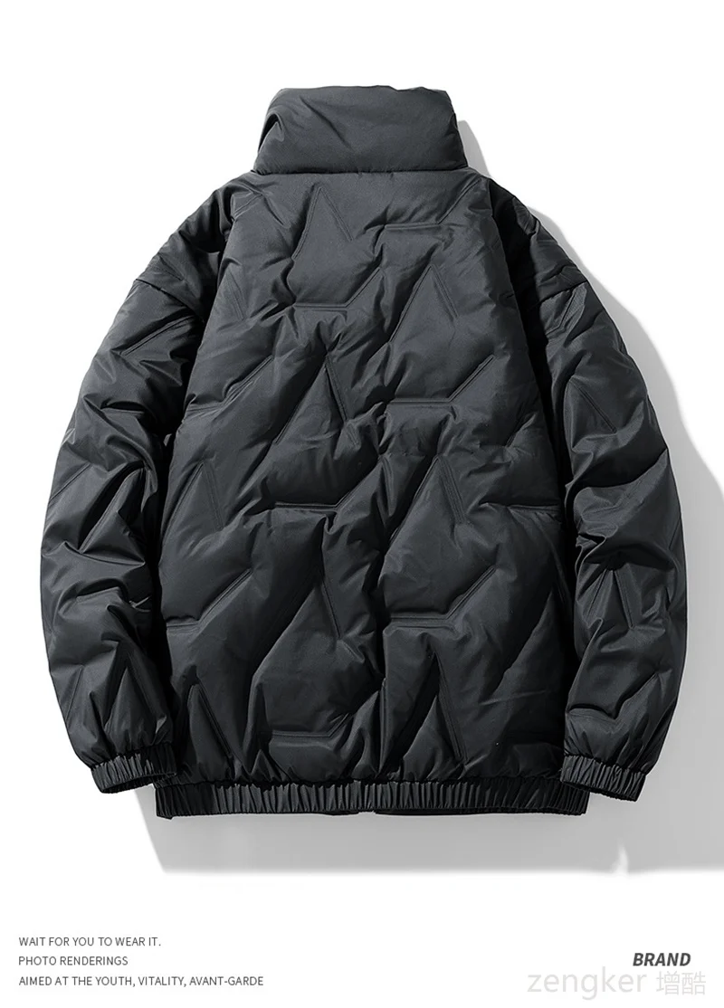 Winter Trend Men's Handsome Versatile Standing Collar Down Coat Plus Size Cold Resistant Warm Coat 140kg 8xl men winter jacket