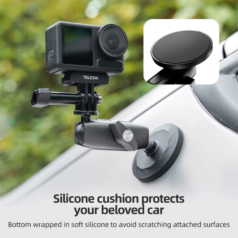 

Sports Camera Magnetic Mount with Rotating Double Ball Heads for Hero11/10/9/Action 4/Action 3 Aluminum Alloy Drop Shipping
