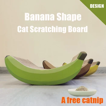 Pet Cat Scratcher Corrugated Paper Cats Scratching Board Banana Shape Claw Grinder Wear Resistant Kitten Claw.jpg