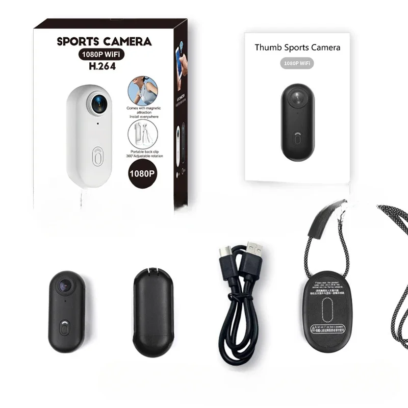 4K Thumb Cycling Camera WIFI Magnetic Back Clip Sports Camera 1080P Thumb Recorder Pet