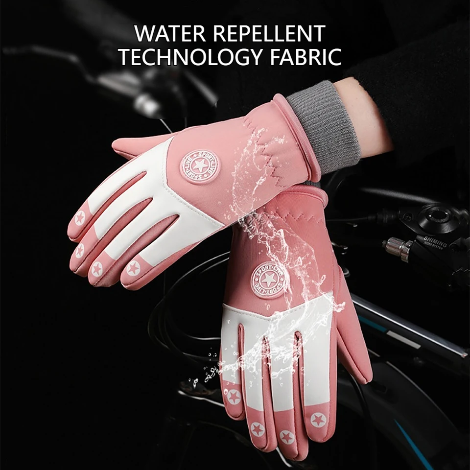 GTUBIKE Autumn Winter Cycling Gloves Children 5 to 12 Years Old Boys Ski Gloves Girls Skateboard Warm Kids Non-slip Thick Gloves