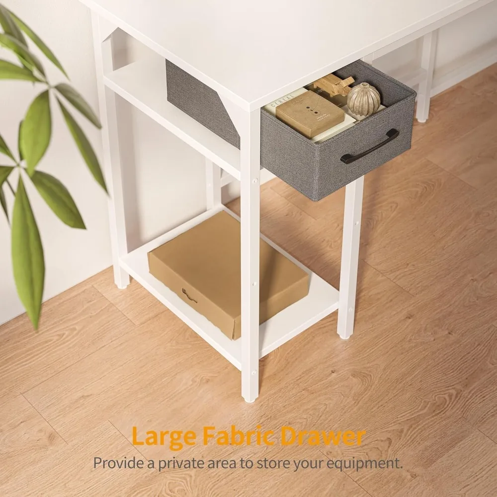 "58-inch l-shaped gaming desk with integrated power and usb ports"