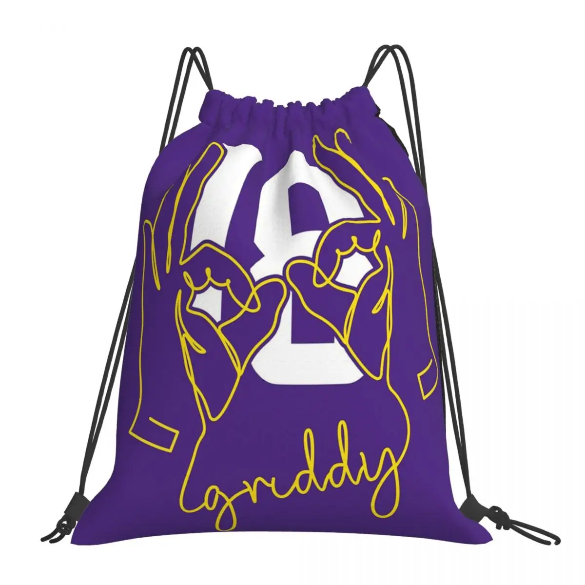 

Justin Jefferson Griddy Design Backpacks Portable Drawstring Bags Drawstring Bundle Pocket Sports Bag BookBag For Travel School