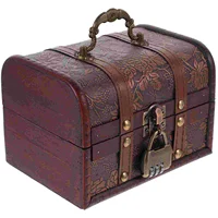 Trinket Chest Pirate Photo Storage Box Wood Candy Case Wooden Storage Jewelry Holder Trinket Boxes 1