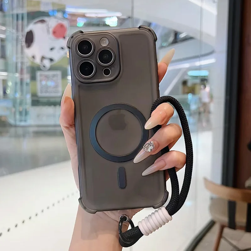 Magnetic Wrist Strap Candy Phone Case | Shockproof Soft Cover