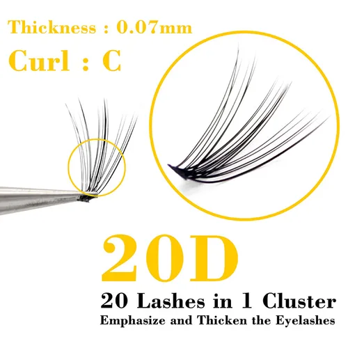 1 박스 60 속눈썹, 20D/30D 자연 클러스터 속눈썹 확장, 3D 러시아 롤 개인 속눈썹 Cilia 5
