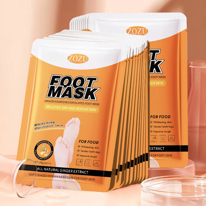 10 Pairs Ginger Foot Mask Feet Masks Nourishing Moisturizing Repairing Brightening Foot Exfoliator Feet Skin Care Products