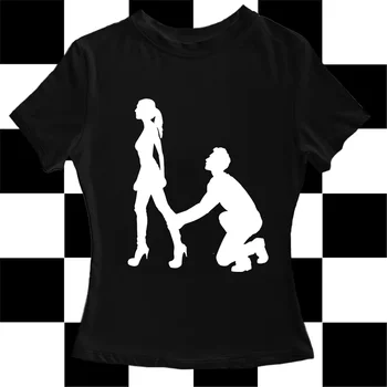 Y2K Women's T-shirt Hip Hop Rock Fashion Aesthetic Stylish Solid Color Print Daily Work Casual Round Neck Basic Women's Tops Y2K 1