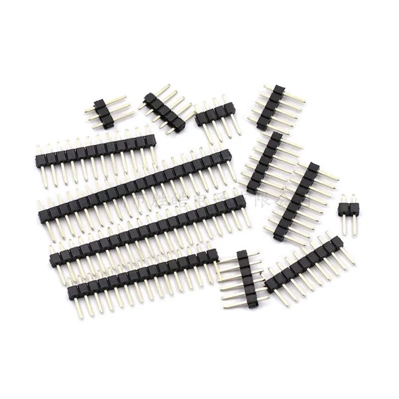 10pcs spring loaded connector pogo pin 5 pin 2 54 mm pitch male female seat side board with screw holes for installation 10PCS 2.54mm Single Row Male 1~40P Breakaway PCB Board Pin Header Connector Strip Pinheader 1/2/3/4/5/6/8/10/12/20/40Pin