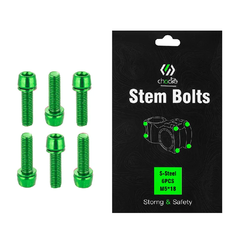 6 Boulons De Potence Pour Vélo – M5 X 18 Mm, Tête Hexagonale Creuse – En Acier, Pour VTT, Vélo De Route, Fixation Guidon