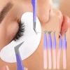 FADVAN Tweezers Gradient Purple Stainless Steel High Precision Anti-Static Tweezers For Eyelash Extensions 1 Pcs 6