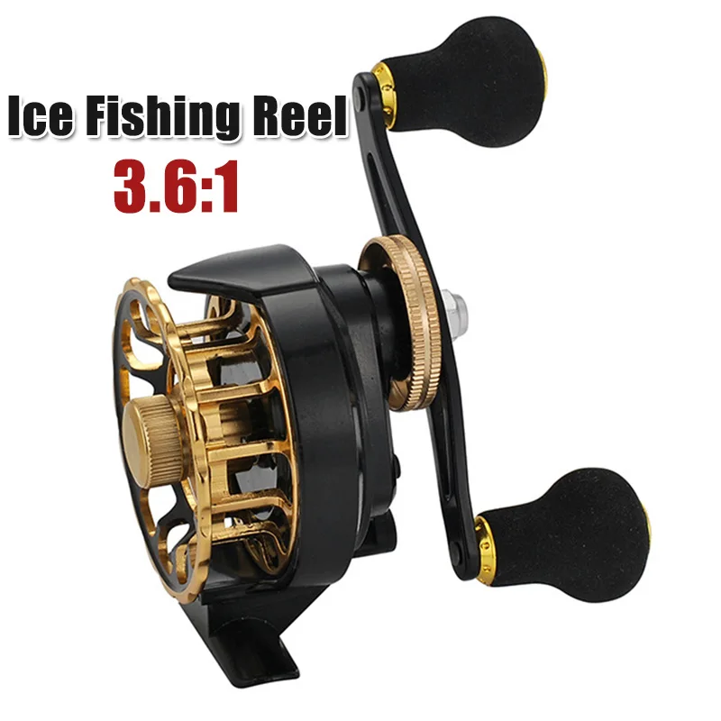 Ice Fishing Reel Left/Right Handed Ice Fishing Wheel Winter Fish Reels  3.6/1 Gear Ratio Fish Tackle Equipment
