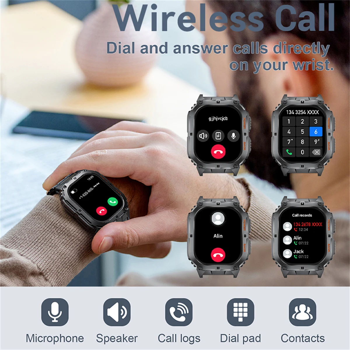 LIGE Smart Watch Bluetooth Call 2025 Men Sports Fitness Tracker Heart Monitor 1.96 Inch HD AMOLED Smartwatch For Android IOS K61