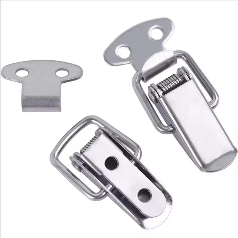 Description Picture 2 of itemMini Stainless Steel Cabinet Boxes Spring Loaded Latch Catch Toggle Clamp Hasp Lock For Chest Box Gift Suitcase Case Snap Lock