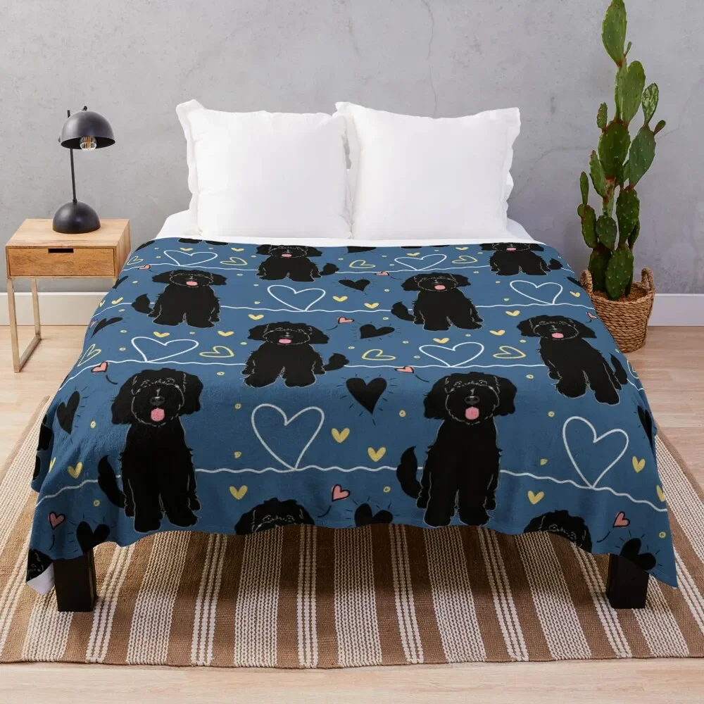 

LOVE Black Goldendoodle Dog Throw Blanket Hair valentine gift ideas For Baby Blankets For Sofas Blankets