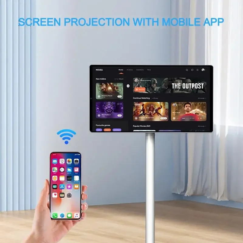 Outdoor Live Equipment 21.5 inch Smart Tv Touch Lcd Interact Screen Android12 Standby 5h Built-in Battery Gym Gaming Live Room