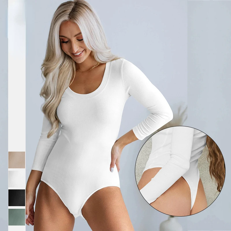 autumn-new-threaded-tight-jumpsuit-amazon-european-and-american-women's-clothing-long-sleeve-round-neck-hot-girl