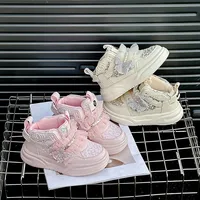Korean Style Princess Shoes For Girls Rhinestone Sequins Bling Children's Sport Shoes Soft-soled Sneakers For Kids Fashion Shoes 2