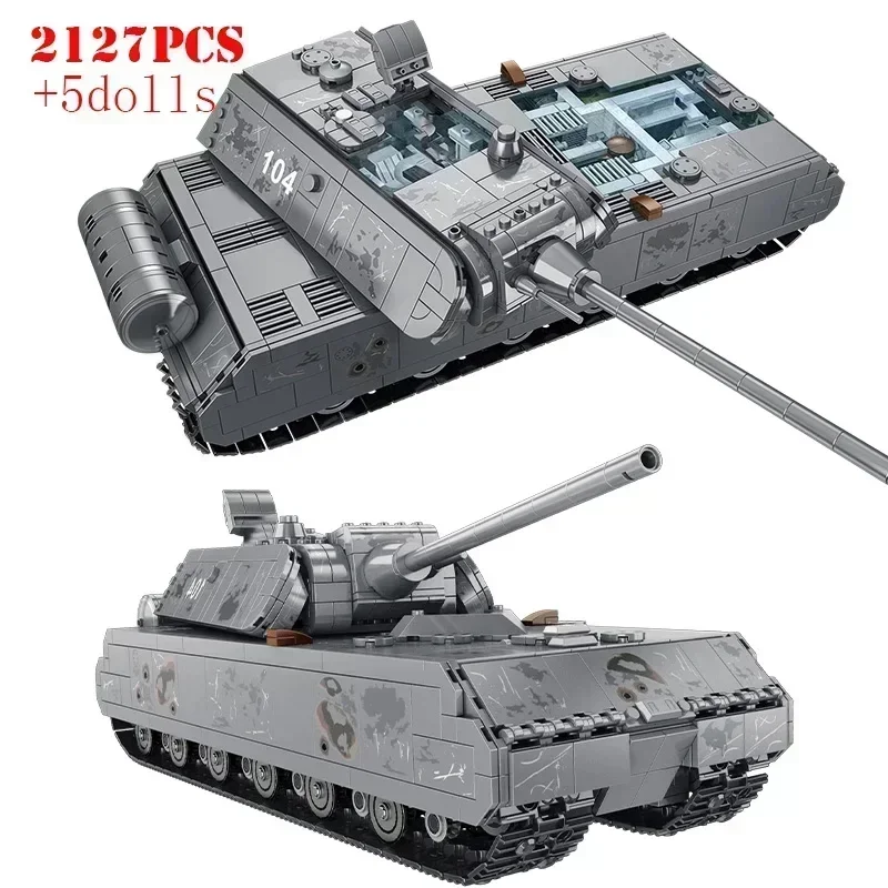 

Военные Тяжелые Строительные блоки панцирный Танк VIII Maus, немецкая Вторая мировая война, солдат, полицейское оружие, кирпичи, детская игрушка, подарки для взрослых