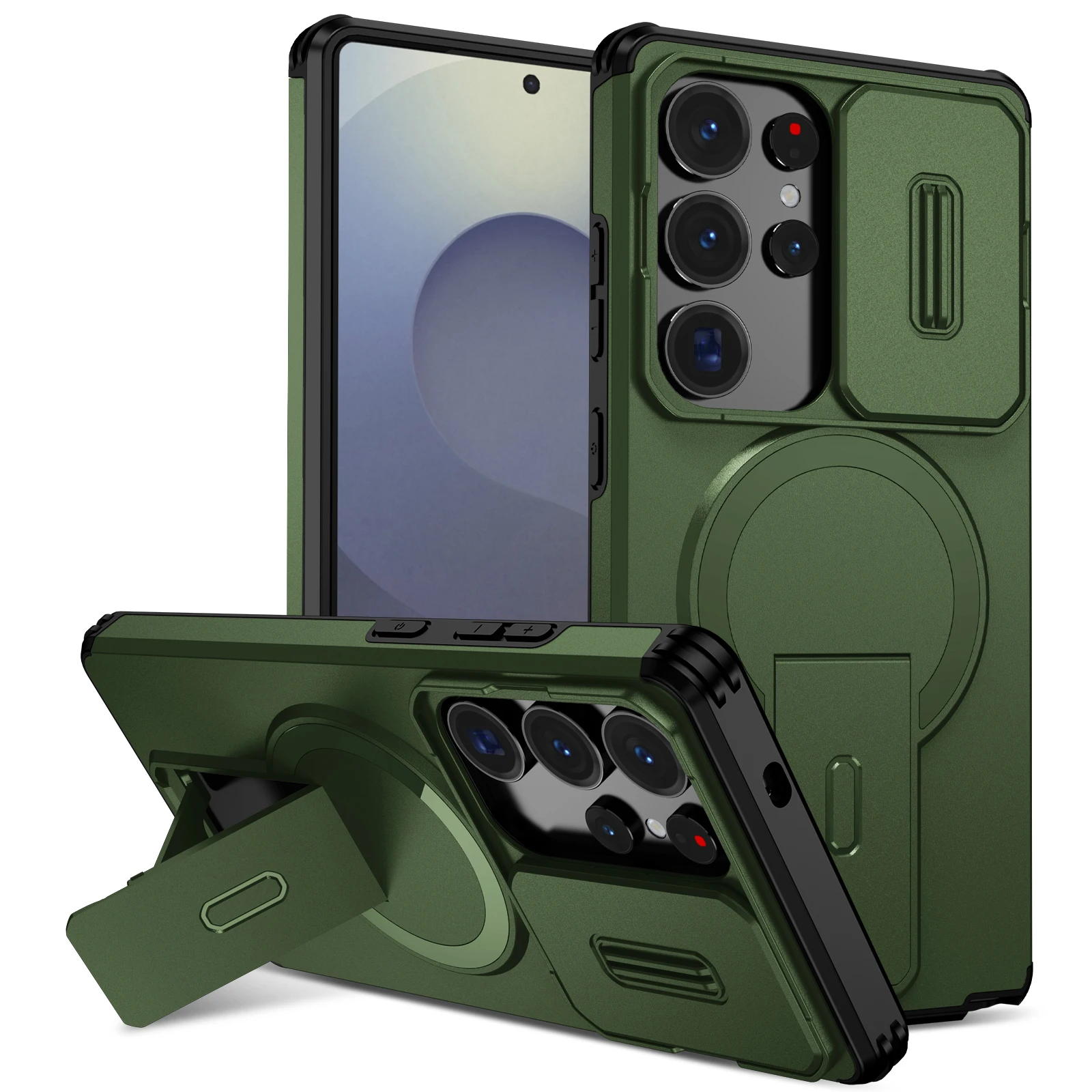 Luxury Magnetic Phone Case with Slide Camera Protection and Armor Cover