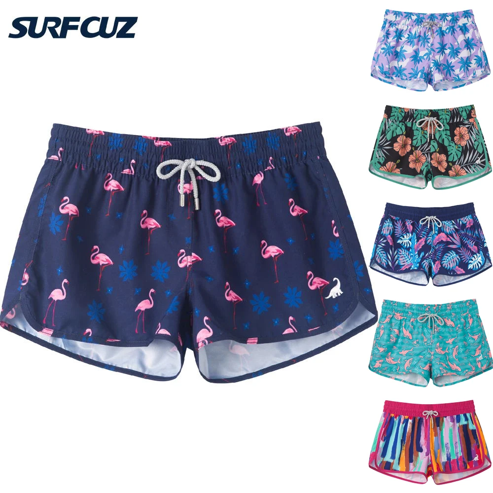 SURFCUZ Women's Board Shorts Quick Dry Women Beach Shorts Summer Swim Trunks Sports Surfing Shorts Swimwear Bottoms for Women winter warm kids sneakers boys girls board shoes plush high top fashion children sports tennis walking casual warm cotton shoes