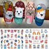 12pcs Cute Penguin Winter Nail Stickers Birds Bear Cat Cartoon Animal Snowflake Sliders Water Decals Decoration Xmas Tips Foils 4