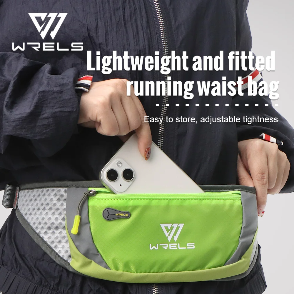 Marsupio con cintura da corsa WATERFLY: marsupio sottile per uomo donna, supporto per telefono fness per allenamento per maratona da jogging-nero  1524