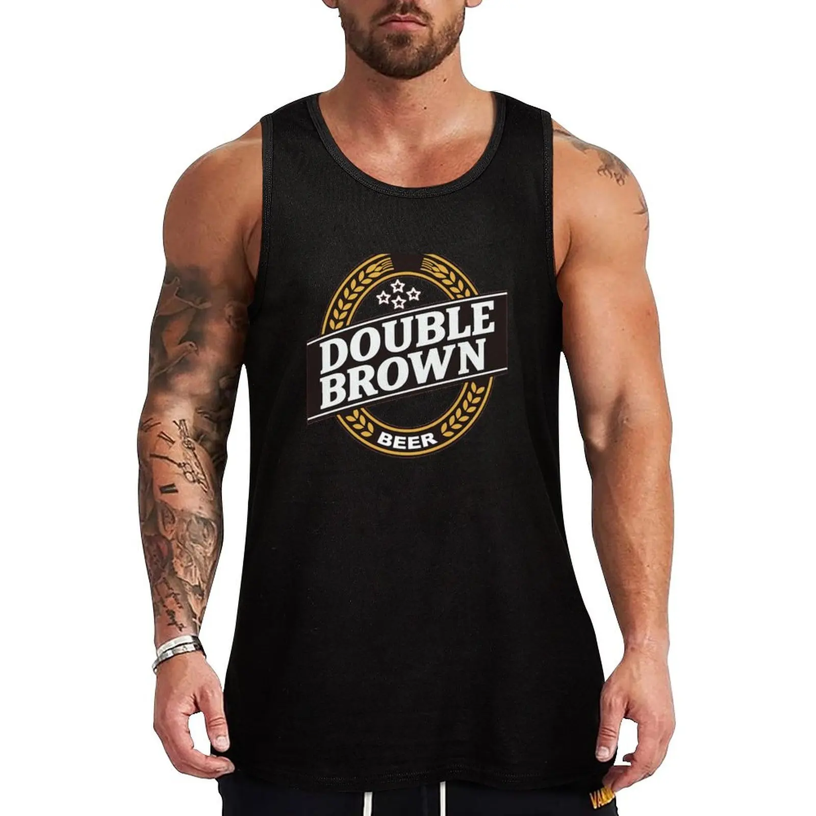 

DOUBLE BROWN Tank Top gym clothing men mens designer clothes Men's vest gym top