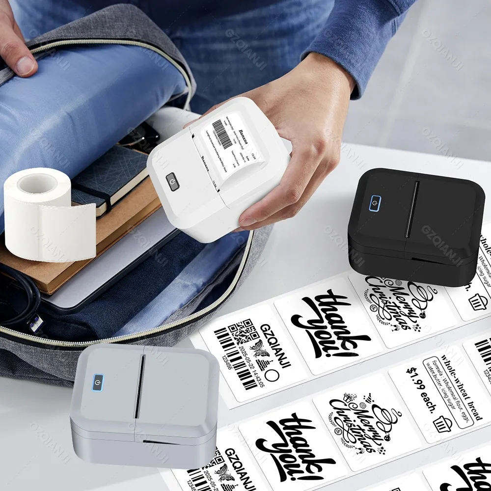 Marklife 2 inch Thermal Label Maker Portable Sticker Bluetooth Printer RFID Paper Rolls for Clothes, Home, Business Tag Print