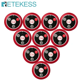 10Pcs Retekess T117 Call Button Restaurant Pager Wireless Waiter Transmitter 433MHz For Hookah Bar Cafe Customer Service