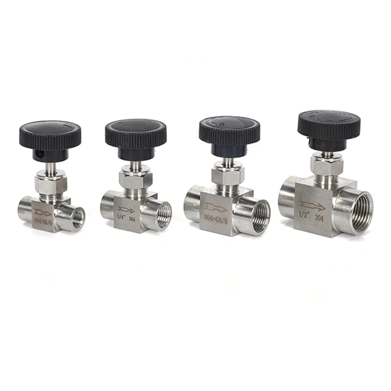 ZAES Vanne à Pointeau 1/4 BSP Acier Inox 316L PTFE 10000 PSI - Haute Pression Femelle-Femelle